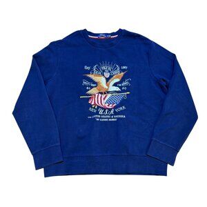 Polo Ralph Lauren Eagle USA Embroidered Sweatshirt Navy Blue XL